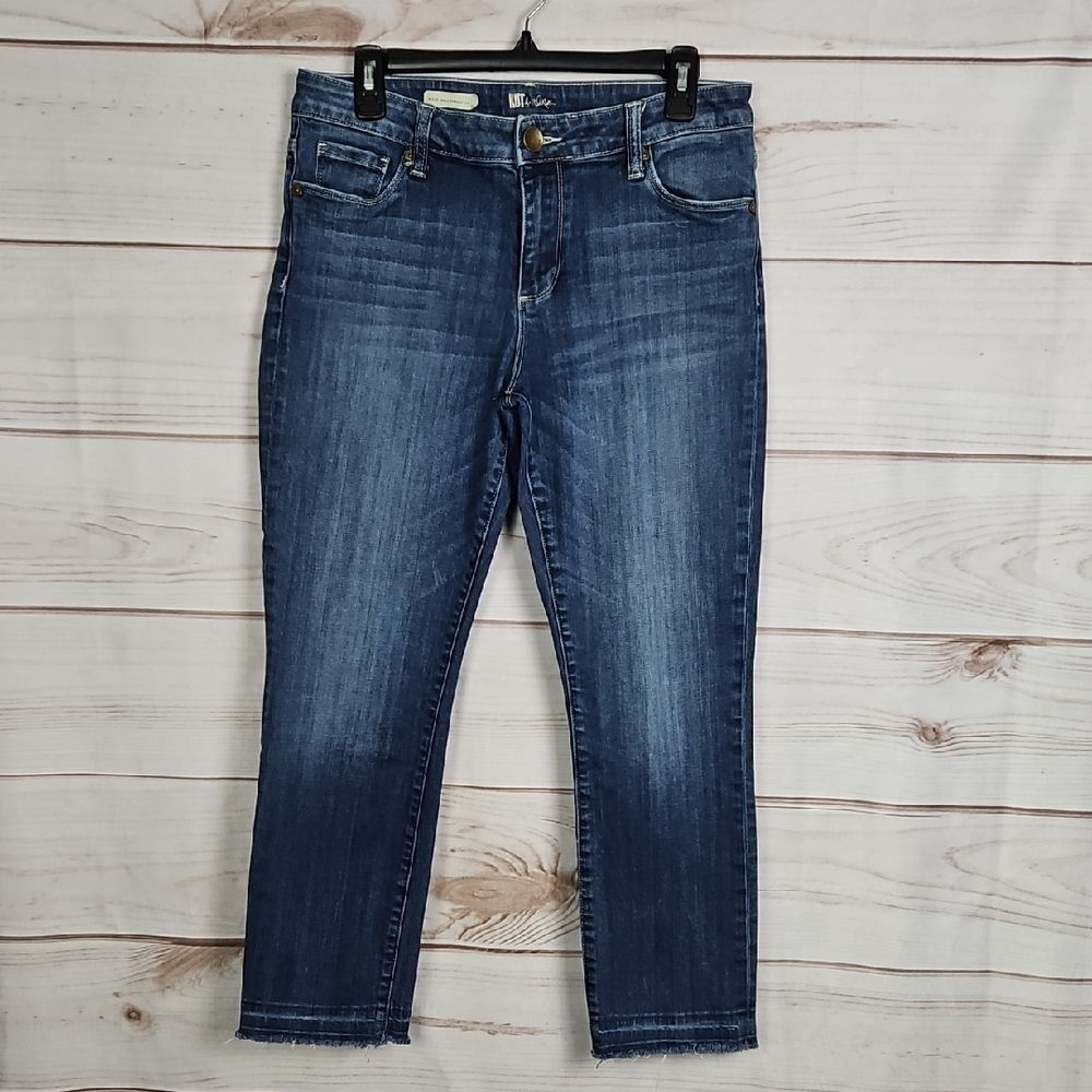Kut From The Kloth Reese Ankle Straight Leg Jean with Raw Hems - Size 10